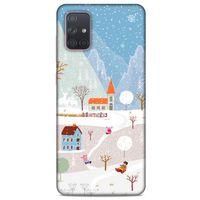 Samsung Galaxy A71 Kılıf Snowix (40) Fit Silikon Kılıf Beyaz Mavi