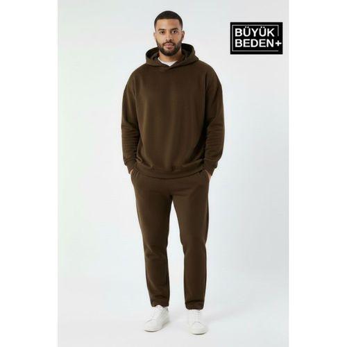Erkek Büyük Beden Kapşonlu ince Sweatshirt SPR24BSW57