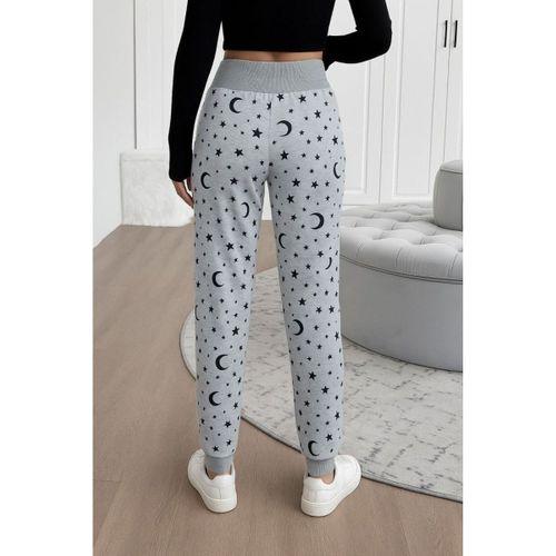 Kadın Yüksek Bel Bağcıklı Desenli Iki Iplik Pantolon