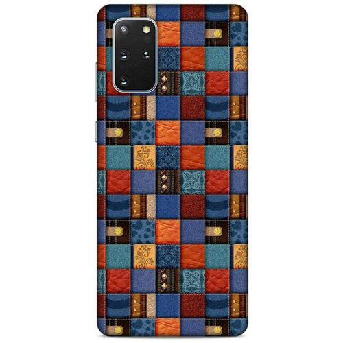 Samsung Galaxy S20 Plus Kılıf Patchwork (16) Kalın Kılıf Turuncu Mavi
