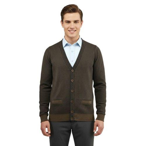 Erkek Düğmeli Hırka Cepli Çelik Örgü Klasik Kalıp 5208M BGL-ST04965