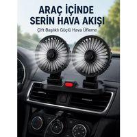 Ayarlanabilir Çift Başlıklı Sessiz Araç İçi Vantilatör