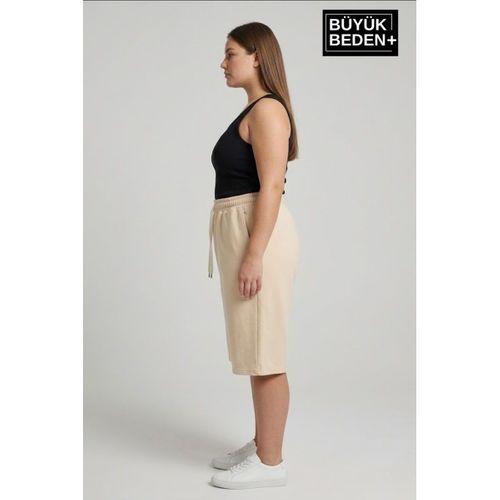 Kadın Büyük Beden Şort 3XL-6XL  Rahat Kesim Diz Altı Günlük Şort-SPR26BSRK591