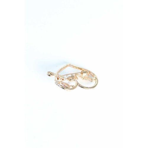 Zirkon Taşlı Metal Broş