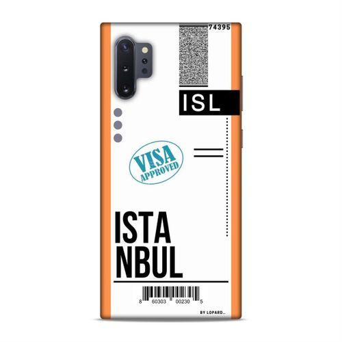 Samsung Galaxy Note 10 Plus Kılıf Uçak Bileti İstanbul Arka Kapak Koruma Desenli Full Koruyucu