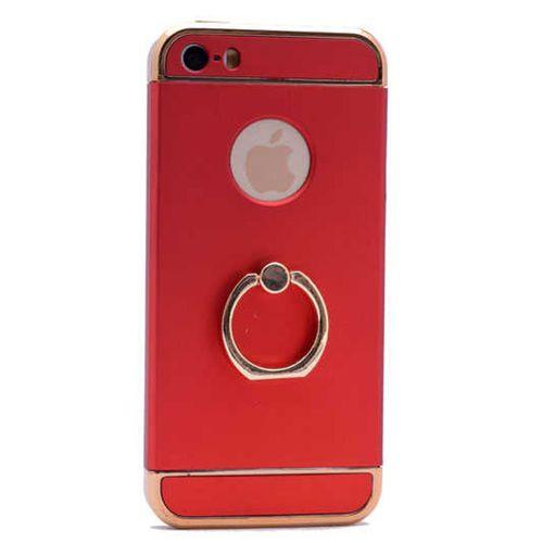 Apple iPhone 5 Kılıf Zore 3 Parçalı Yüzüklü Rubber Kapak