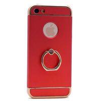 Apple iPhone 5 Kılıf Zore 3 Parçalı Yüzüklü Rubber Kapak