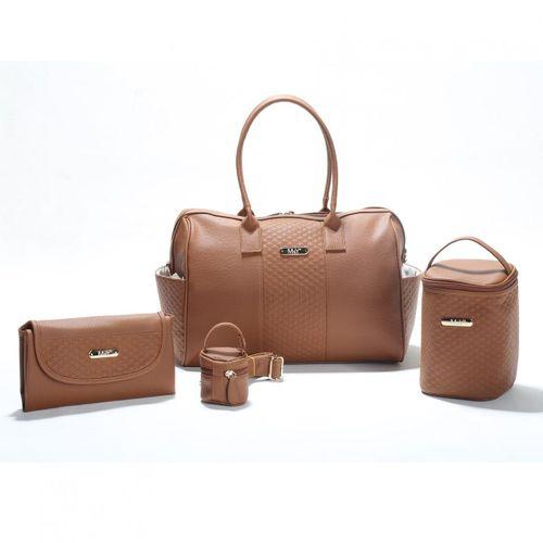 M&Y Gaia Deri Anne Bebek Bakım Çanta Seti 7240 Taba