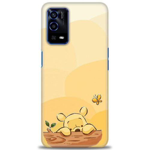 Oppo A55 Kılıf HD Baskılı Kılıf - Winnie ve Kelebek + Tam Ekran Koruyucu