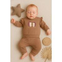 Kirpi Nakışlı % 100 Pamuk 2'li Kız Bebek Takım