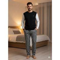 Pijalüx Tek Alt Ekose Kalın Poplin Ev Pantalonu