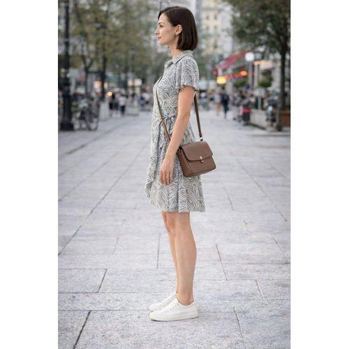 ALEXANDERGARDI Yaka Detaylı Kuşaklı Volanlı Elbise