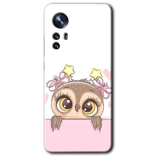 Potkal Hediye Fabrikası Xiaomi Mi 12 Kılıf HD Desen Baskılı Arka Kapak - Sevimli Baykuş