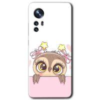 Potkal Hediye Fabrikası Xiaomi Mi 12 Kılıf HD Desen Baskılı Arka Kapak - Sevimli Baykuş
