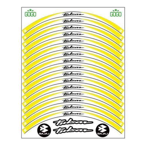 BAJAJ Bajaj Sarı Beyaz Pulsar Uyumlu Reflektörlü 1 Set Jant Şeridi