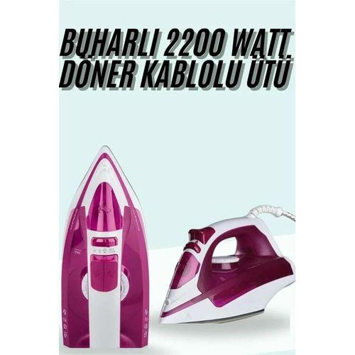 Buharlı Ütü 2200 Watt Seramik Tabanlı Taşınabilir Kablolu Ütü