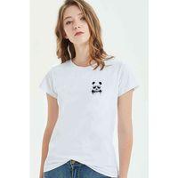 Panda Cool Baskılı Beyaz Kadın Tshirt