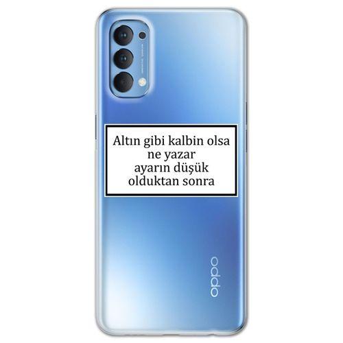 Oppo Reno 4 Kılıf HD Yazı Baskılı Silikon Arka Kapak - Yazı 3