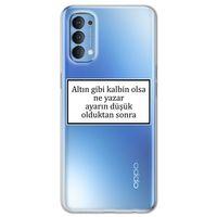 Oppo Reno 4 Kılıf HD Yazı Baskılı Silikon Arka Kapak - Yazı 3