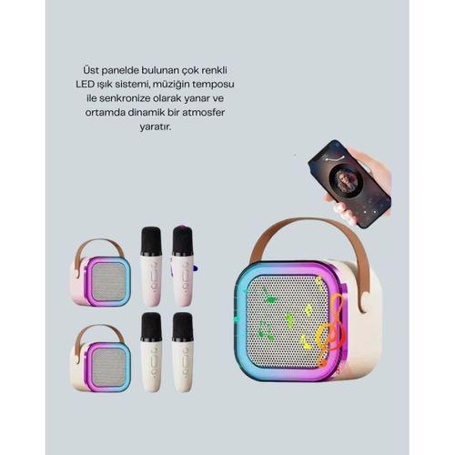 Led Işıklı Taşınabilir Karaoke Hoparlör – Usb & Aux Girişli