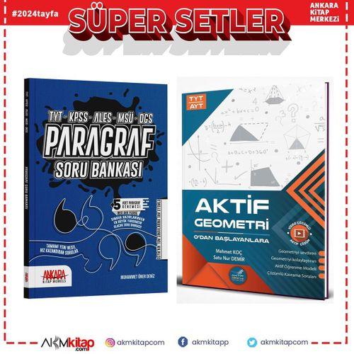 Aktif Geometri TYT AYT 0 dan Başlayanlara ve AKM Paragraf Soru Bankası Seti 2 Kitap
