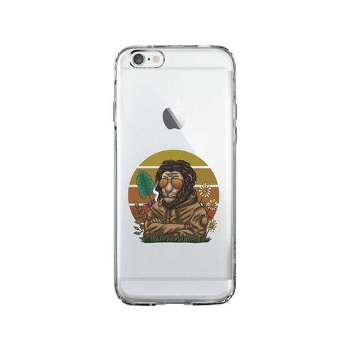 iPhone 6 Cool Lion Desenli Premium Şeffaf Silikon Kılıf
