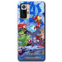 MRCİLETİSİM Xiaomi Redmi Note 10 Pro Kılıf Kapak - Avengers Cartoon +Hayalet Ekran Yandan Gözükmez