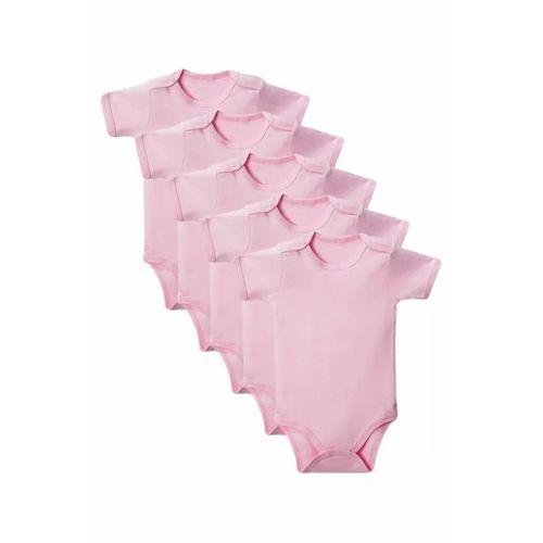Pembe Yarım Kol Body Zıbın 2-7 YAŞ Çocuklar İçin (5 ADET) Alttan Çıtçıtlı Özel Gereksinimli