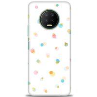 Infinix Note 7 Kılıf HD Baskılı Kılıf - Rengarenk Puantiye + Tam Ekran Koruyucu
