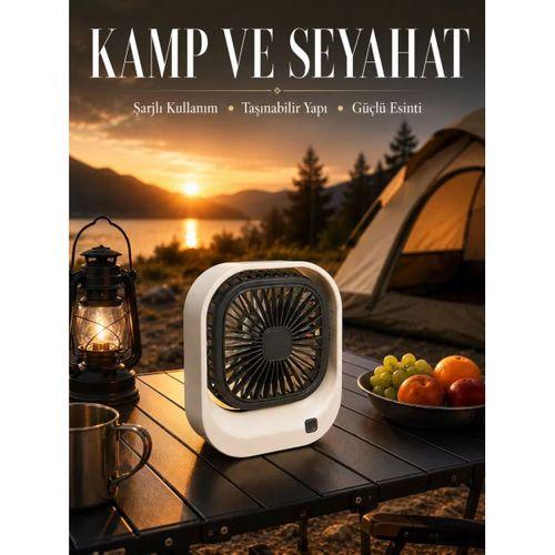Şarjlı Masaüstü Fan Güçlü Hava Akışı Ve Sessiz Çalışma