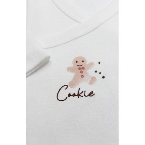 Bistyle Kruvaze Body Uzun Kol Cookies Make Happy 17141 Ekru