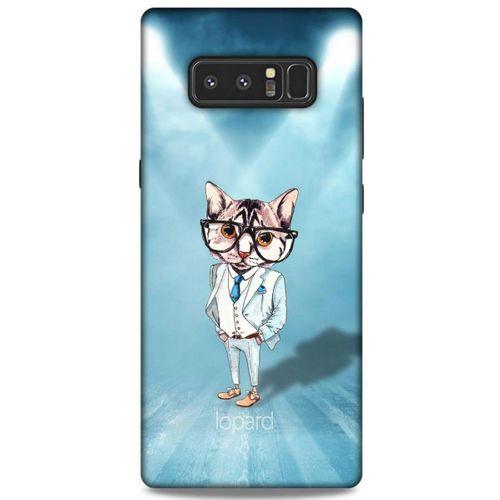Samsung Galaxy Note 8 Kılıf FunnyMaX (40) Fit Silikon Kılıf Açık Mavi Kedi