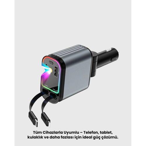 Ford, Opel, Volvo, Skoda Araçlar İçin 66w Çoklu Hızlı Şarj Cihazı