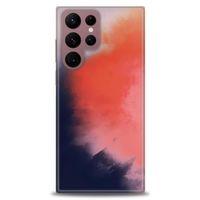 Samsung Galaxy S22 Ultra Kılıf HD Baskılı Kılıf - Sisli Turuncu + Tam Ekran Koruyucu