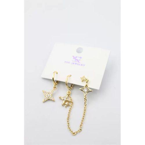 3'lü Kuzey Yıldızı Küpe - Altın