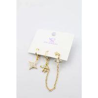 3'lü Kuzey Yıldızı Küpe - Altın