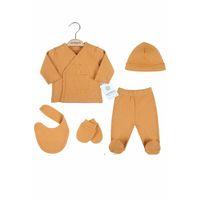 Zürafa Nakışlı Çizgili 5'li % 100 Pamuk Hastane Çıkış Seti