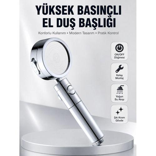 Kolay Montajlı 3 Modlu Yüksek Basınç Duş Başlığı