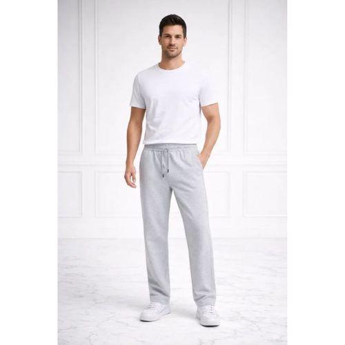 Erkek Düz Paça Beli Lastikli İpli Günlük Spor Eşofman Altı Rahat Fit - Gri