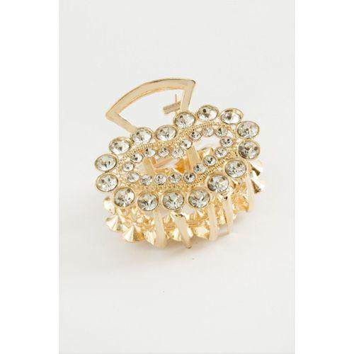 Kalp Taşlı Metal Mandal Toka 4,5 cm