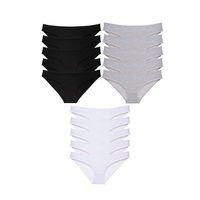 15 Adet Süper Eko Set Likralı Kadın Slip Külot Siyah Gri Beyaz