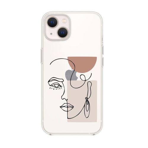 iPhone 14 Uyumlu Women Art Desenli Şeffaf Silikonlu Telefon Kılıfı