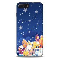 Apple Iphone 7 Plus Kılıf Snowix (27) Tasarımlı Kılıf Turuncu Lacivert