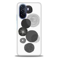 Tecno Spark 8C Kılıf HD Baskılı Kılıf - Siyah Daire + Tam Ekran Koruyucu