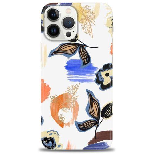 iPhone 13 Pro Kılıf HD Baskılı Kılıf - Mavi Yapraklar + Tam Ekran Koruyucu