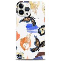 iPhone 13 Pro Kılıf HD Baskılı Kılıf - Mavi Yapraklar + Tam Ekran Koruyucu