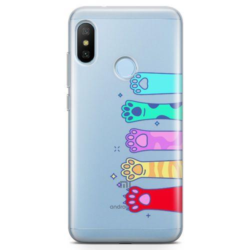 Xiaomi Mi A2 Lite Kılıf Renkli Patiler Arka Kapak Koruma Desenli Full Koruyucu