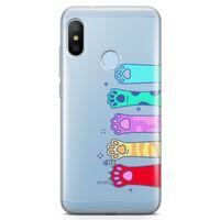 Xiaomi Mi A2 Lite Kılıf Renkli Patiler Arka Kapak Koruma Desenli Full Koruyucu