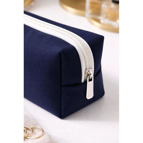 Lüks Lacivert Kot Makyaj ve Kozmetik Seyahat Çantası