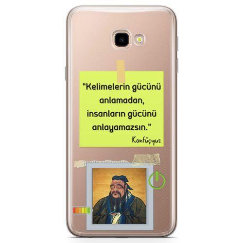 Samsung Galaxy J4 Plus Kılıf Caps Konfucyus Arka Kapak Koruma Desenli Full Koruyucu